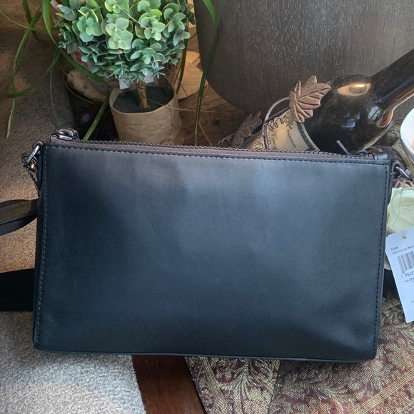 Authentic COACH Signature coated leather/Calf leather top zip Crossbody (unisex) - Picture 5 of 13